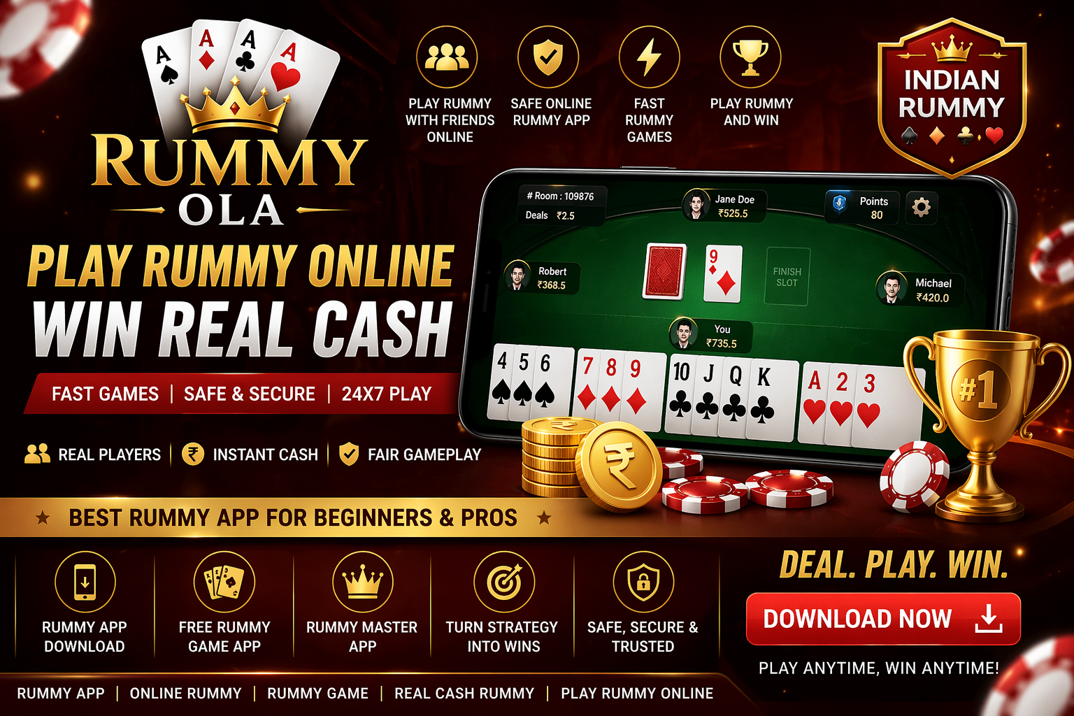 Rummy Ola – Best Online Rummy App to Play Rummy Online and Win Real Cash