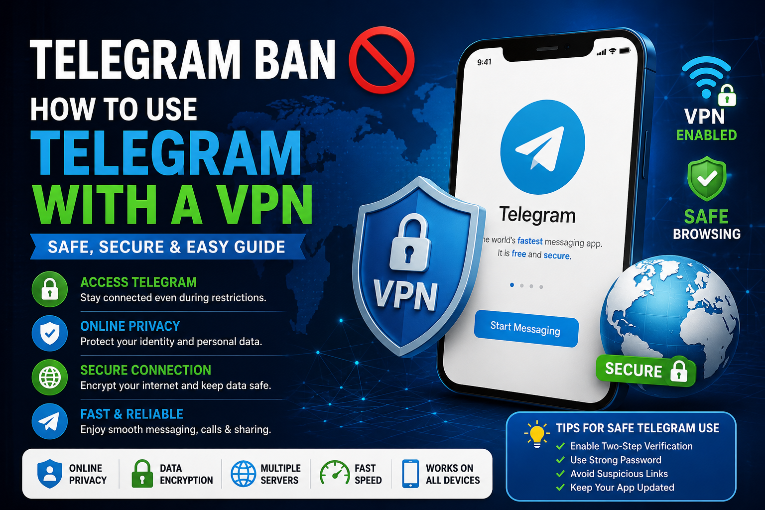 Telegram Ban: How to Use Telegram with a VPN Safely
